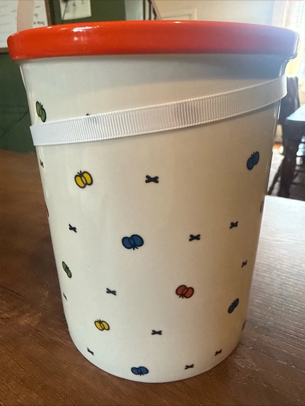 MIFFY KITCHEN Canister in White with ORANGE RIM